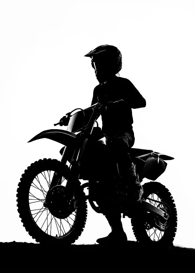 Silhouette of a Motocross Rider