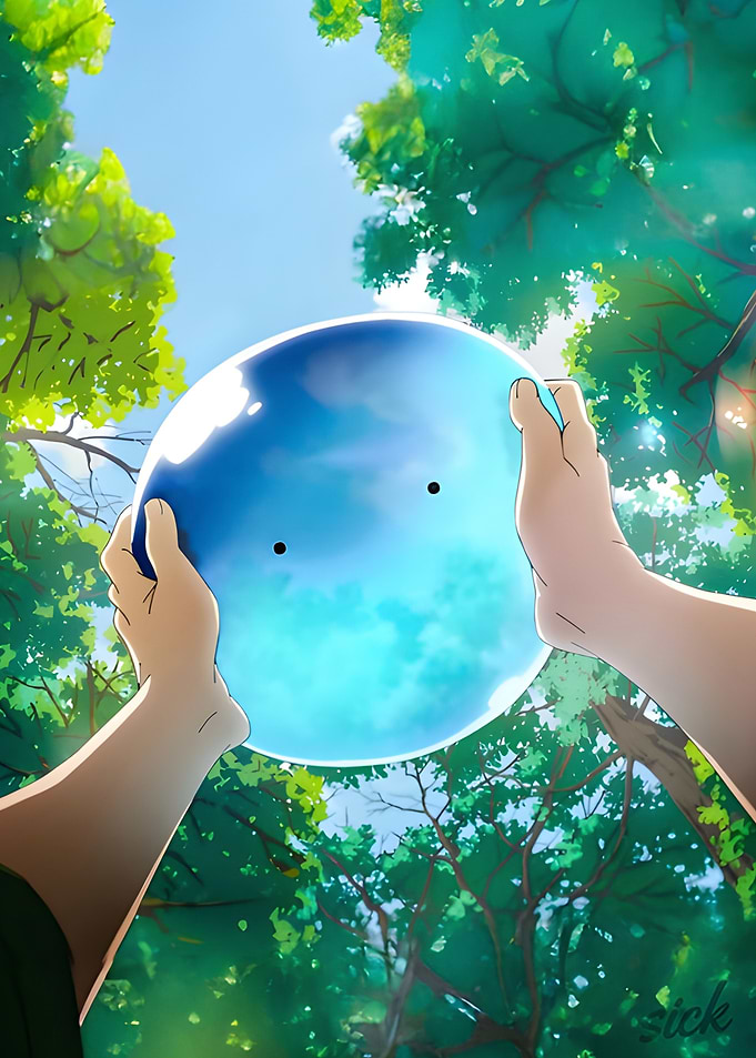Anime Slime Character Held Up