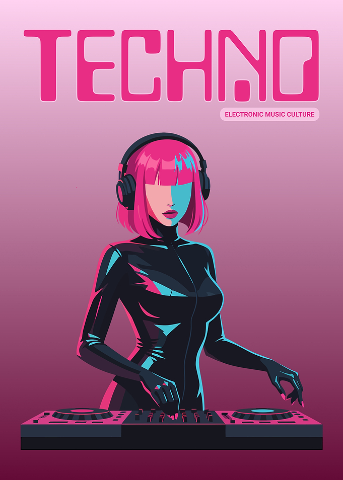 Techno DJ with Pink Hair