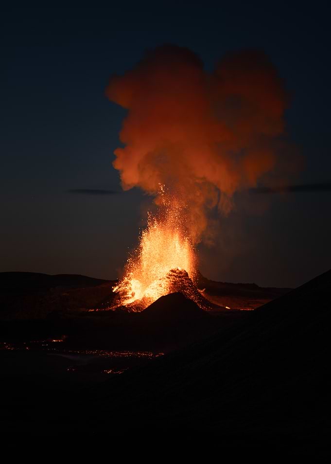 Fagradalsfjall Eruption in the Dark