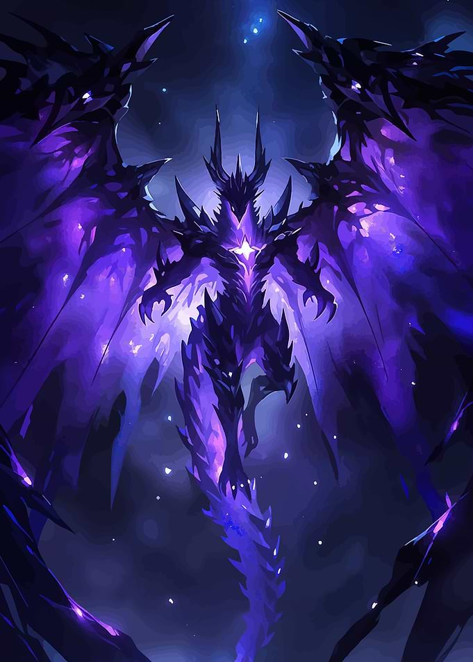 Dark Dragon with Purple Wings