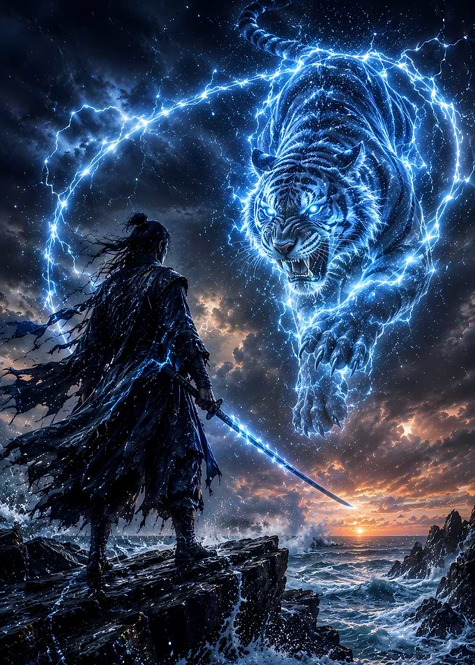 Warrior Battles Electric Tiger