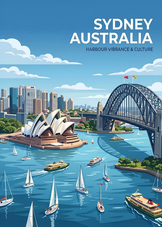Sydney Australia Harbour Bridge and Opera House