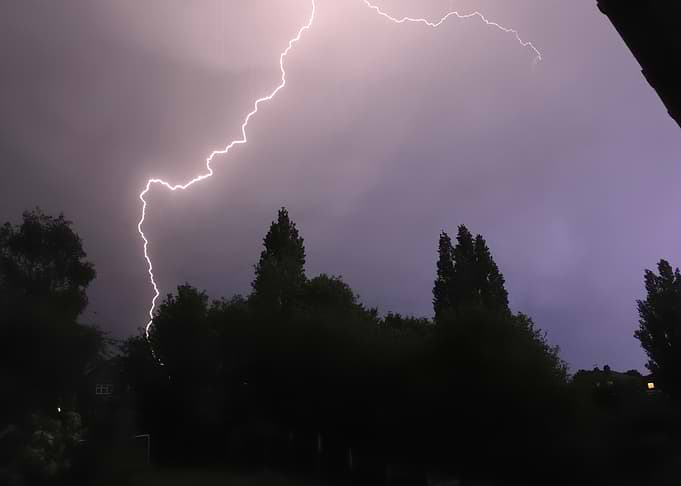 Lightning Strike Over Trees
