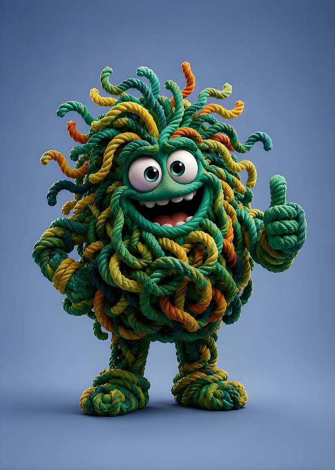 Funny Monster 3d animation rope