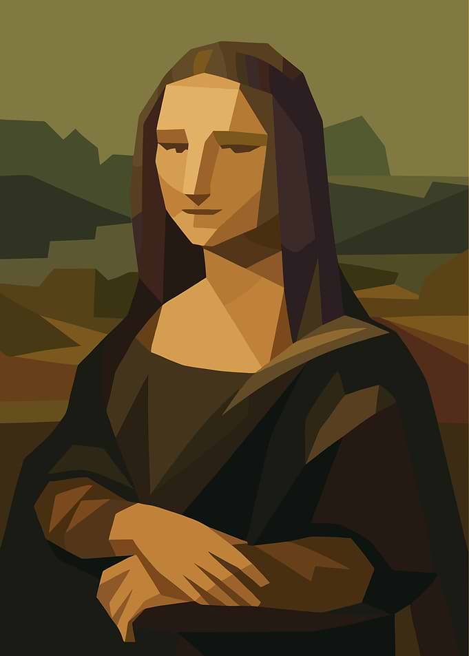 Geometric Mona Lisa Portrait