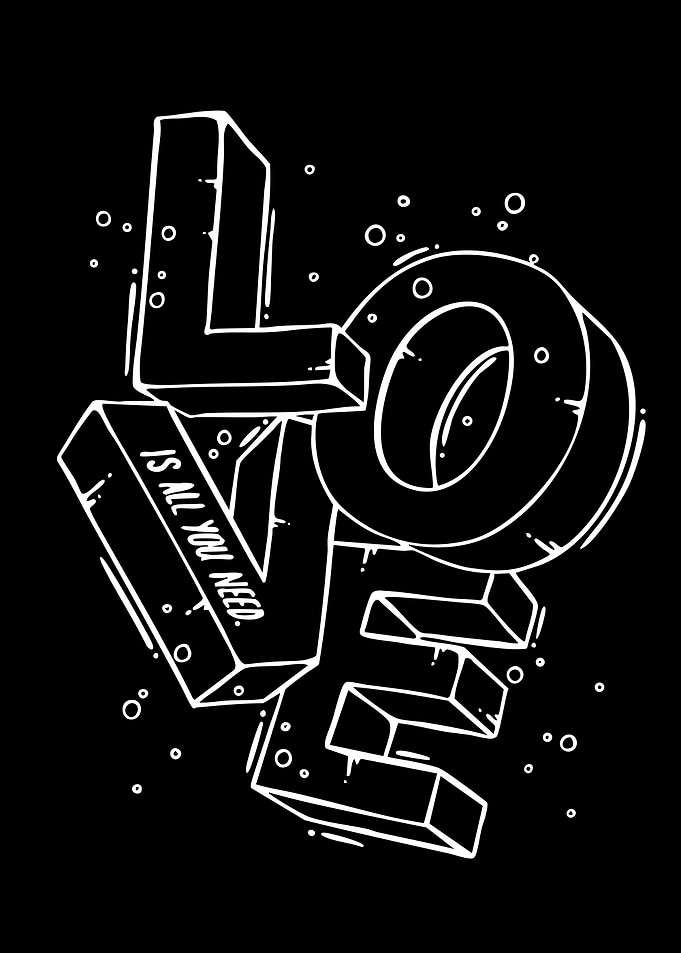 Love is all you need text art