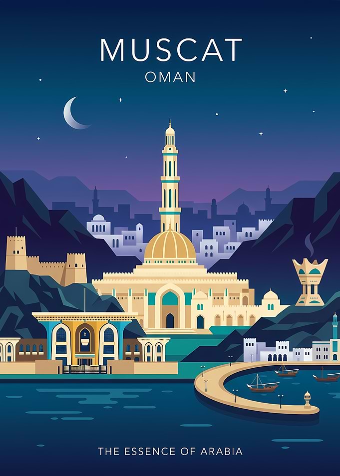 Muscat Oman Travel Poster