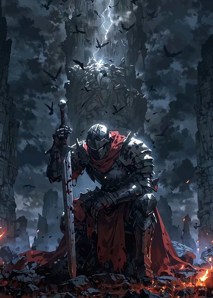Knight Kneeling with Sword
