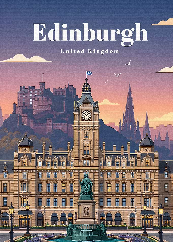 Edinburgh, United Kingdom Travel Poster