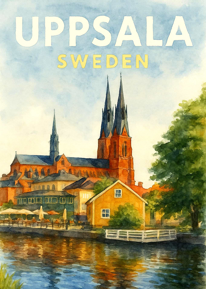 Uppsala Sweden Watercolor Painting