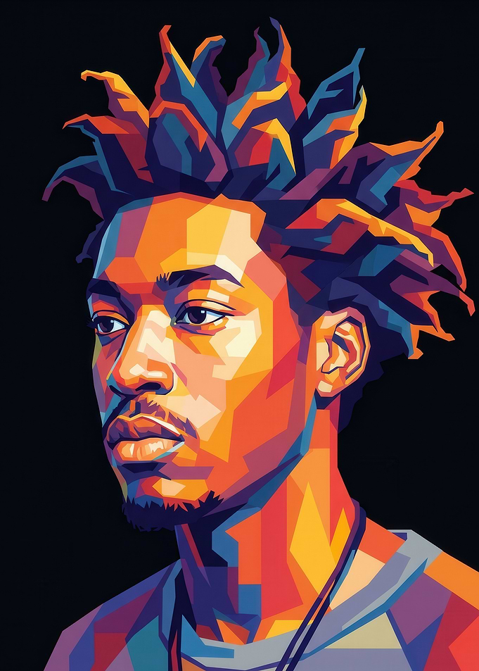 Colorful Geometric Portrait of a Man