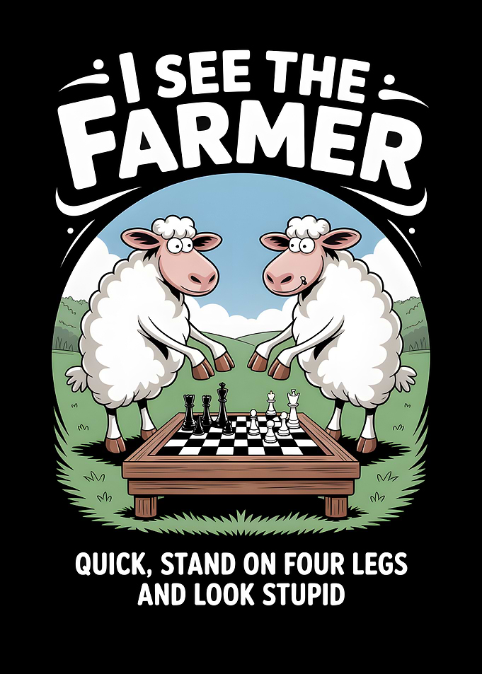Sheep Playing Chess