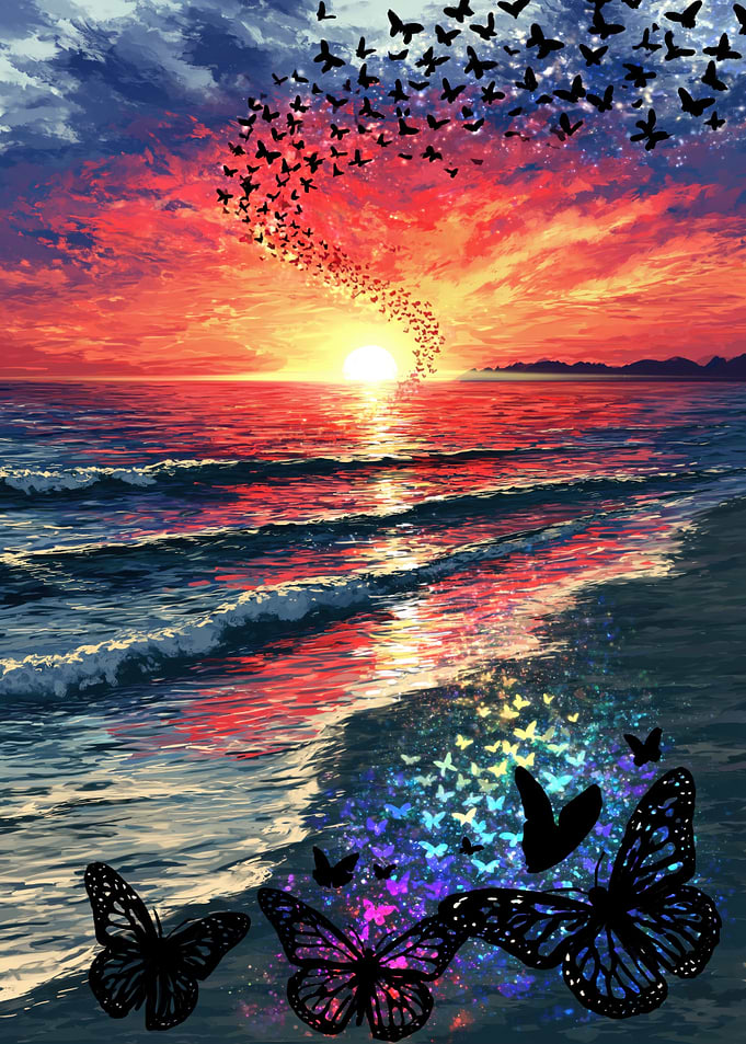 Butterflies at Sunset Beach