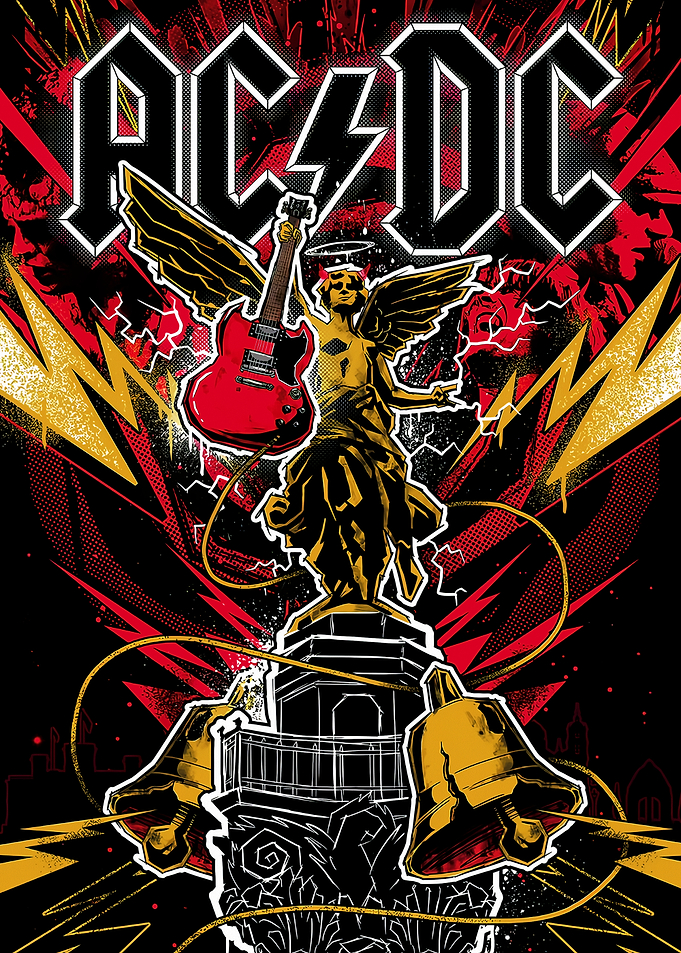 AC/DC Angel Statue with Guitar and Bells