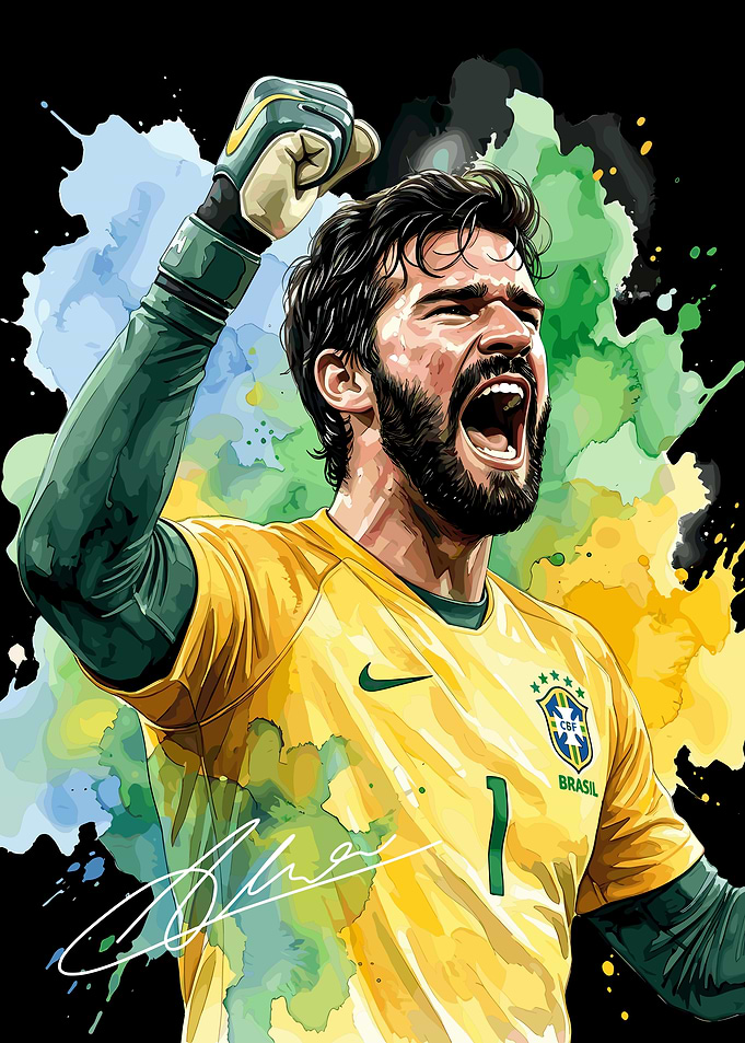 Alisson Becker Brazil Goalkeeper Celebration