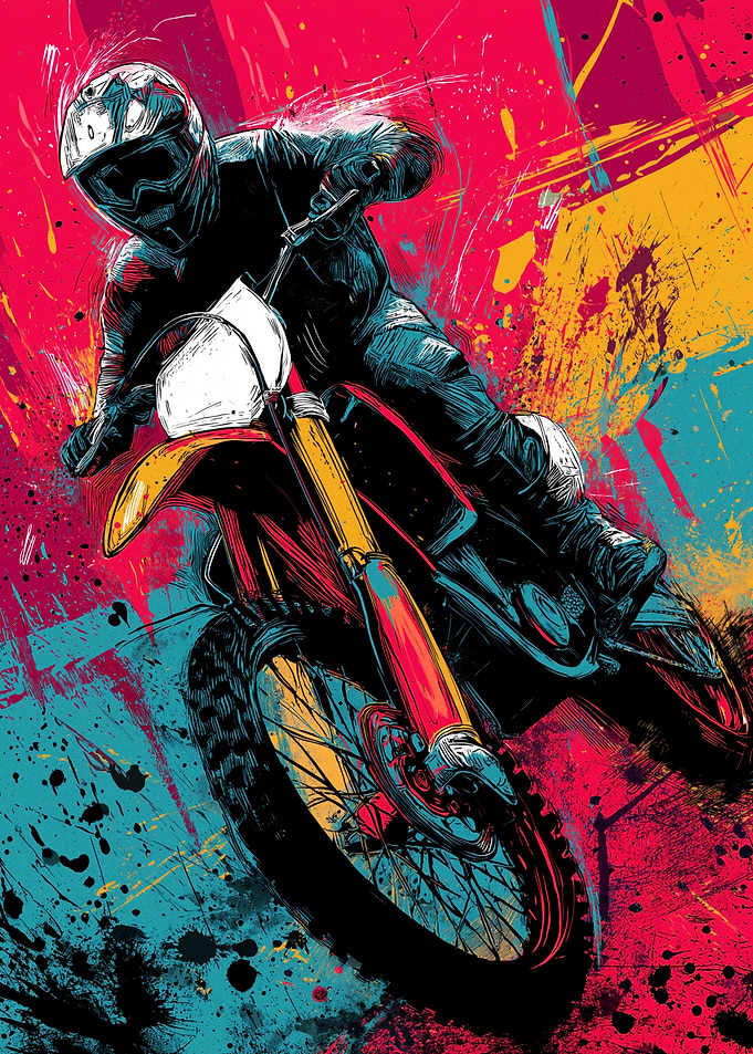 Motocross Rider in Action