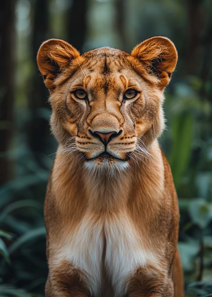 Close-up of a Lioness Face