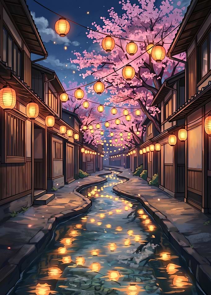 Eternal Spring Night in a Japanese Town