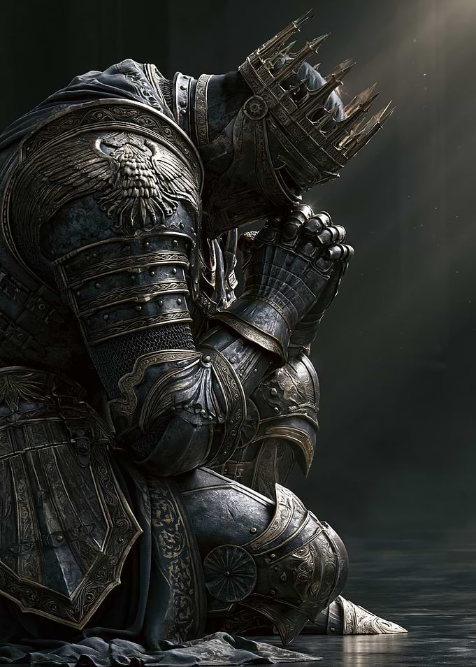 Knight in Armor Praying