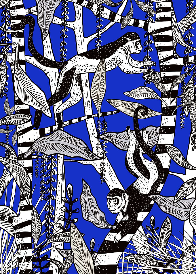 Monkeys in a Blue Jungle