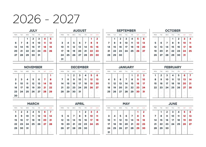 2026-2027 Calendar