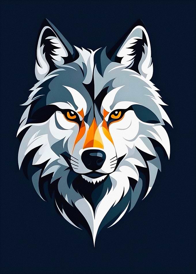 Stylized Wolf Portrait