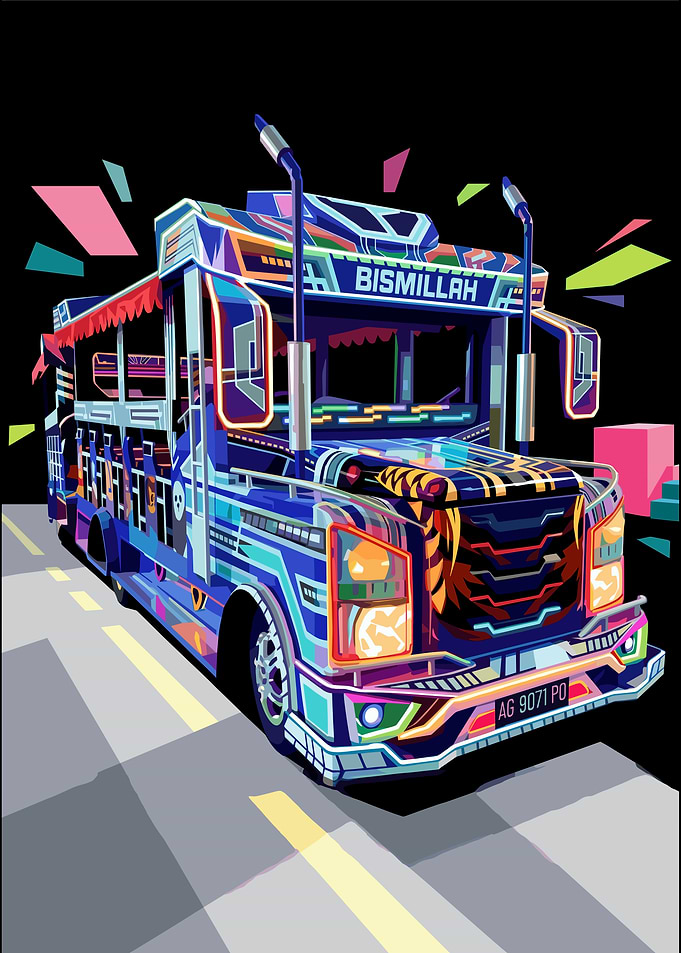Colorful Bus Art