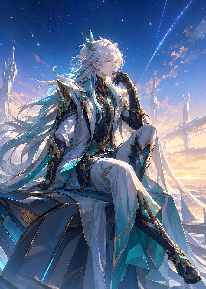 Fantasy character in celestial setting