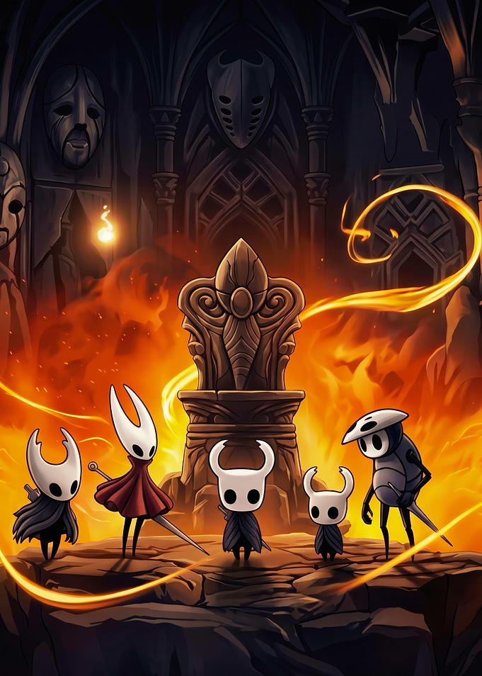 Hollow Knight Characters in Fiery Hall