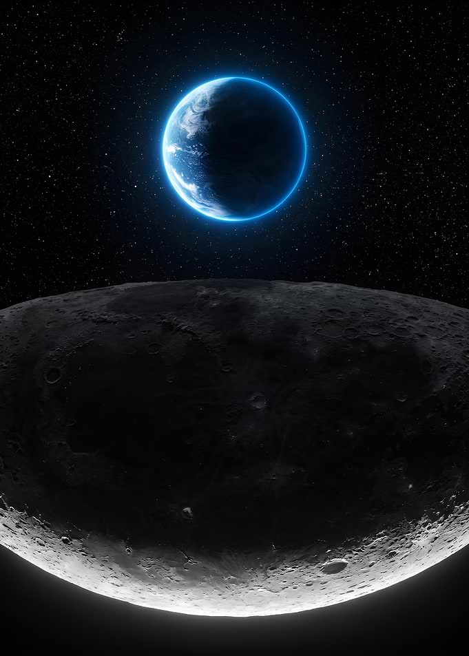 Earth and Moon in Space