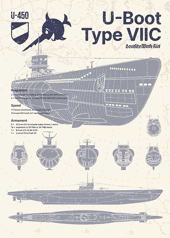 U-Boat Type VIIC Blueprint