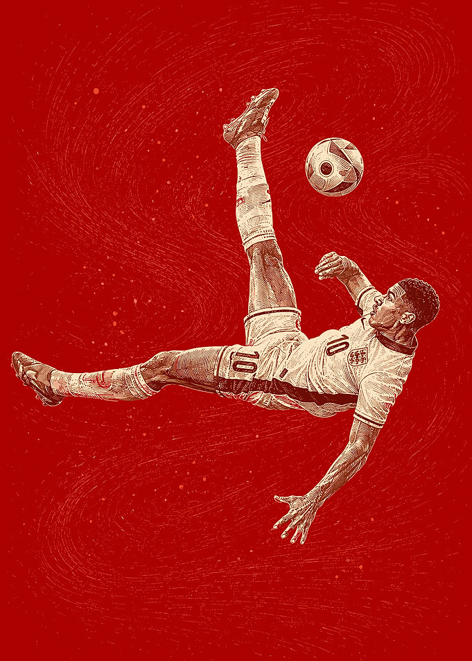 Soccer Player Performing Bicycle Kick