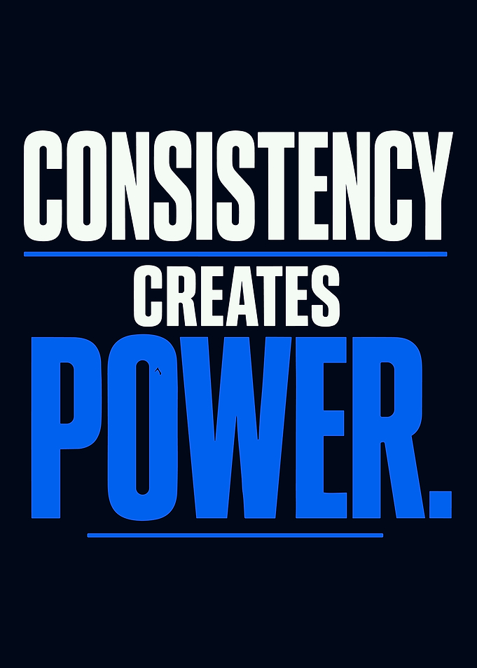Consistency Creates Power Motivational Typography Poster Minimalist Wall Art