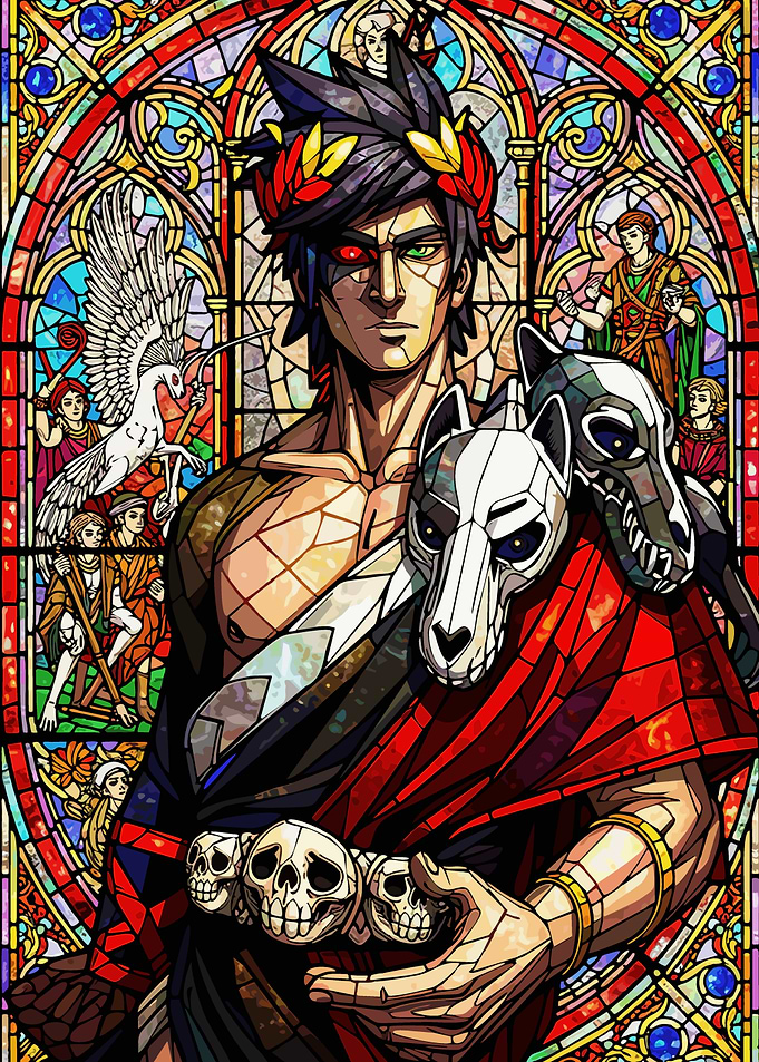 Zagreus in Stained Glass Style