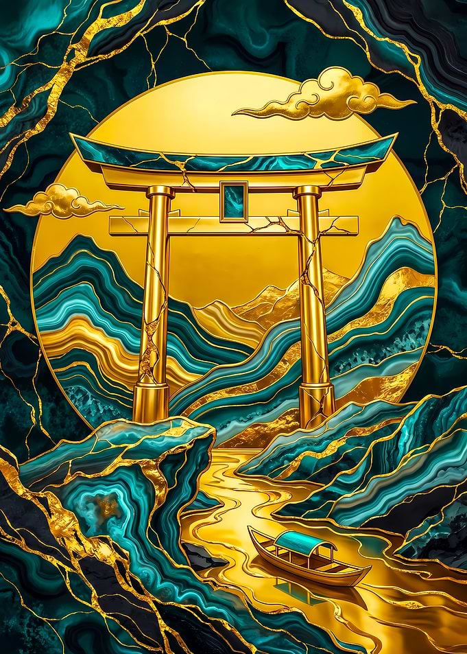 Golden Torii Gate Landscape