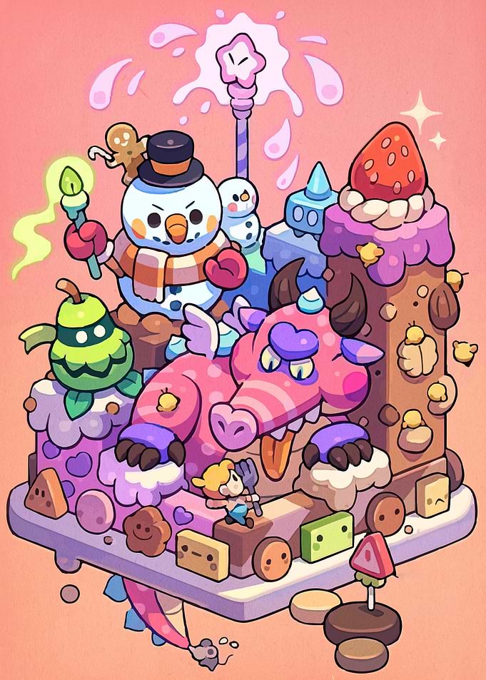 Whimsical Candy Land Fantasy Scene