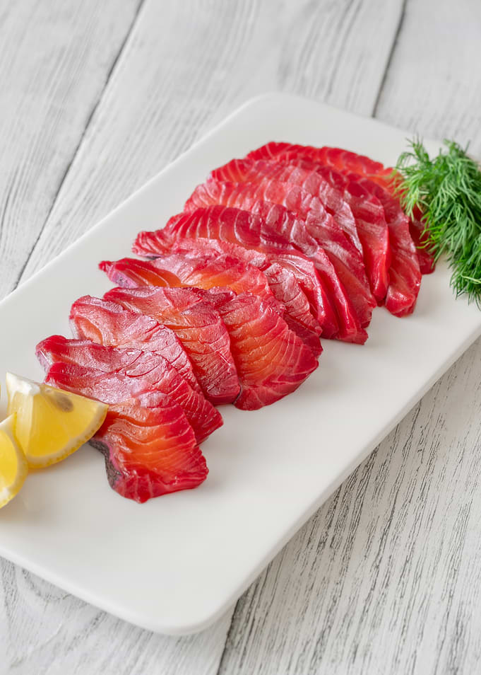 Salted Salmon Platter with Lemon and Dill