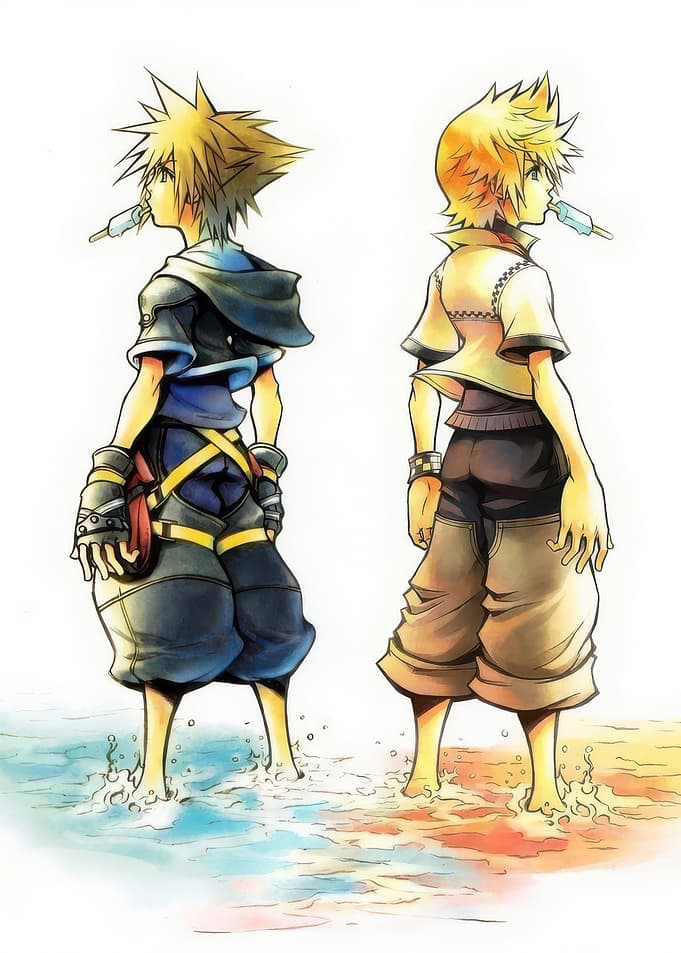 Sora and Roxas on the Beach