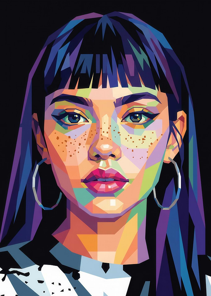 Colorful Pop Art Portrait of a Woman