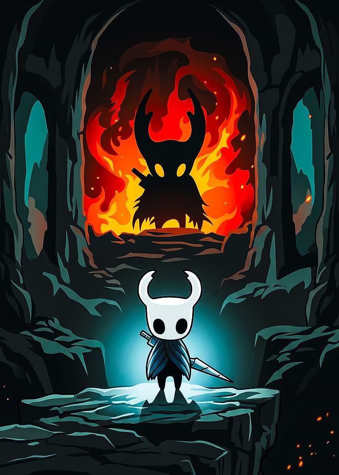Hollow Knight Confronting Fiery Shadow