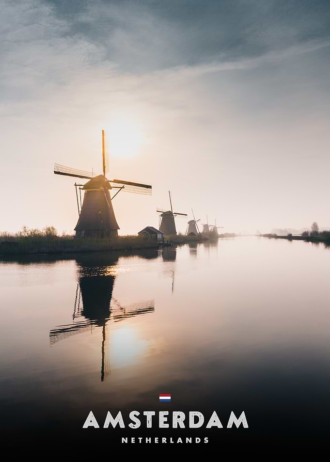 Amsterdam Windmills at Sunrise