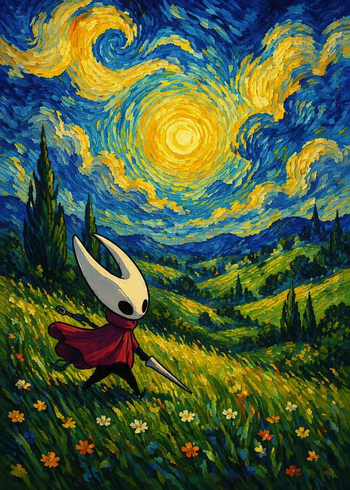 Hornet in a Starry Night Landscape