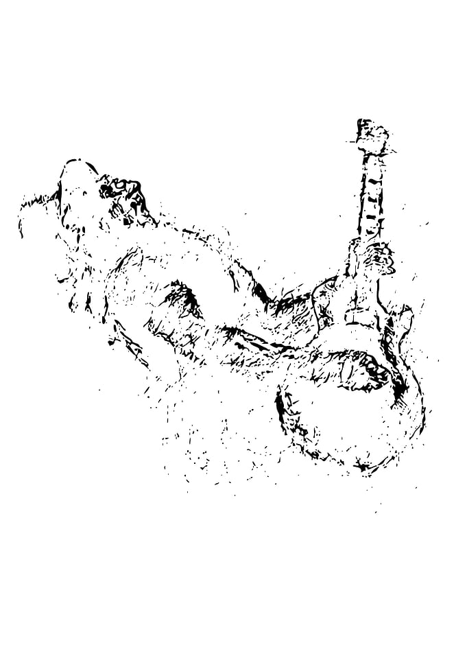 Sketch of a guitarist playing