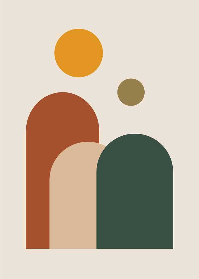 Abstract Geometric Landscape with Circles