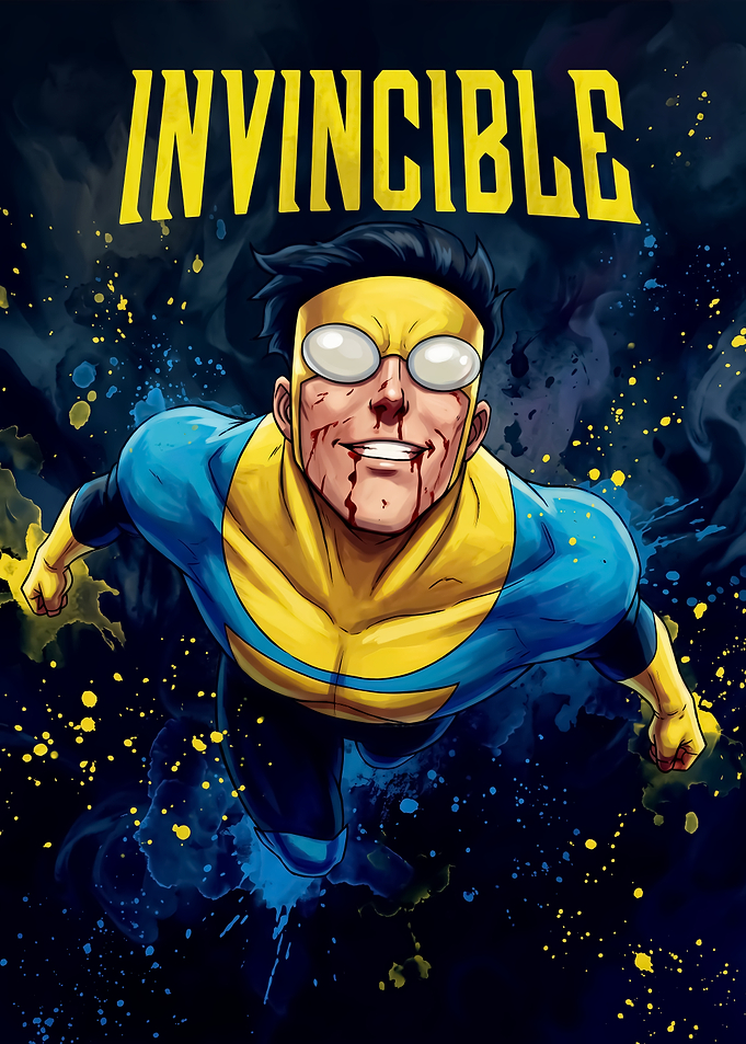 Invincible Flying with Blood Splatter