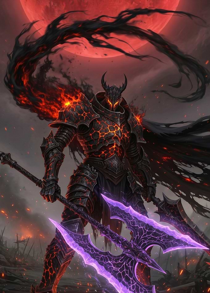Demonic Knight with Fiery Armor