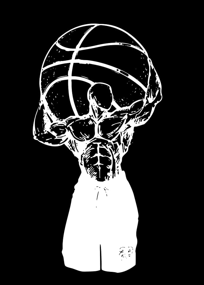 Muscular Man Holding Basketball