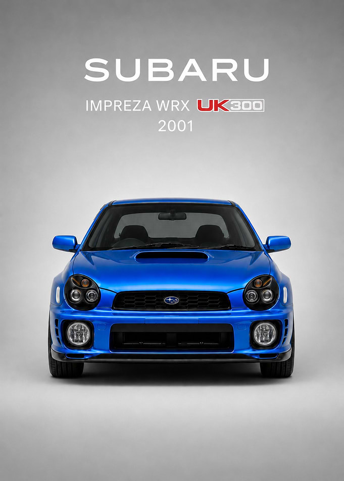 Blue Subaru Impreza WRX UK300