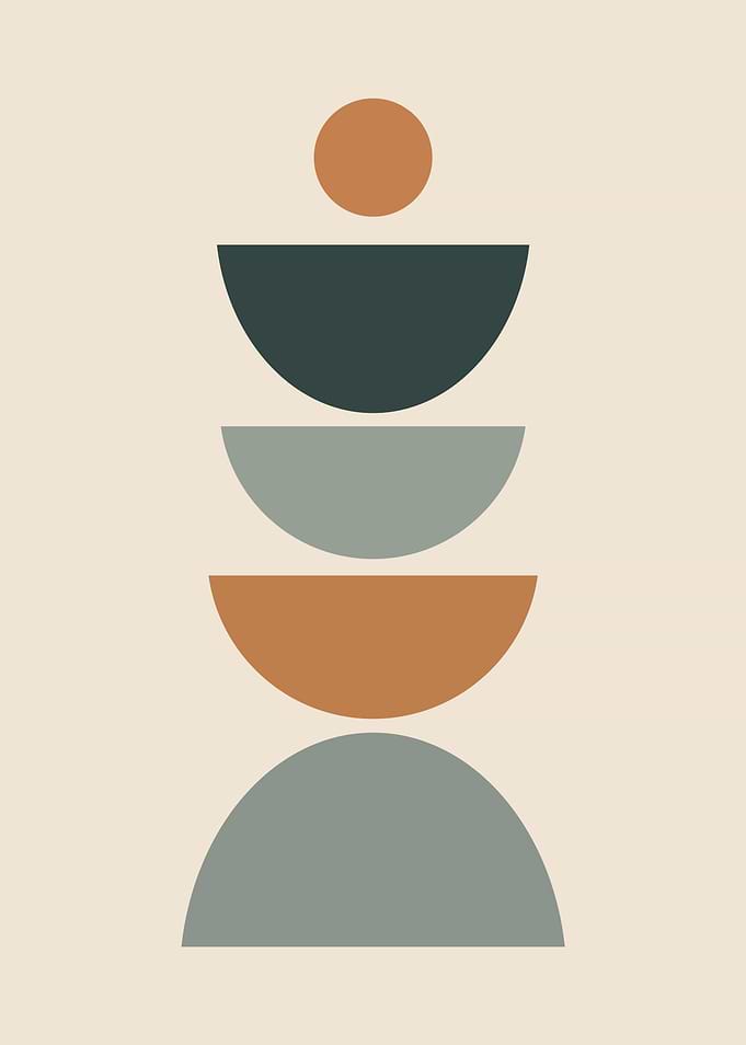 Abstract Geometric Shapes Stacked
